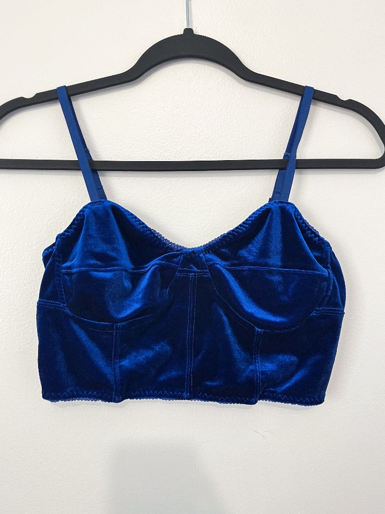 Garage Blue Velvet Bralette